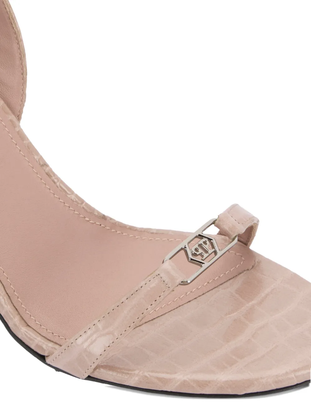 Philipp Plein Hexagon 9 sandalen met hak Beige