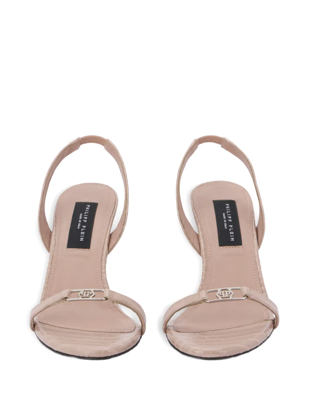 Philipp Plein Hexagon 9 sandalen met hak Beige
