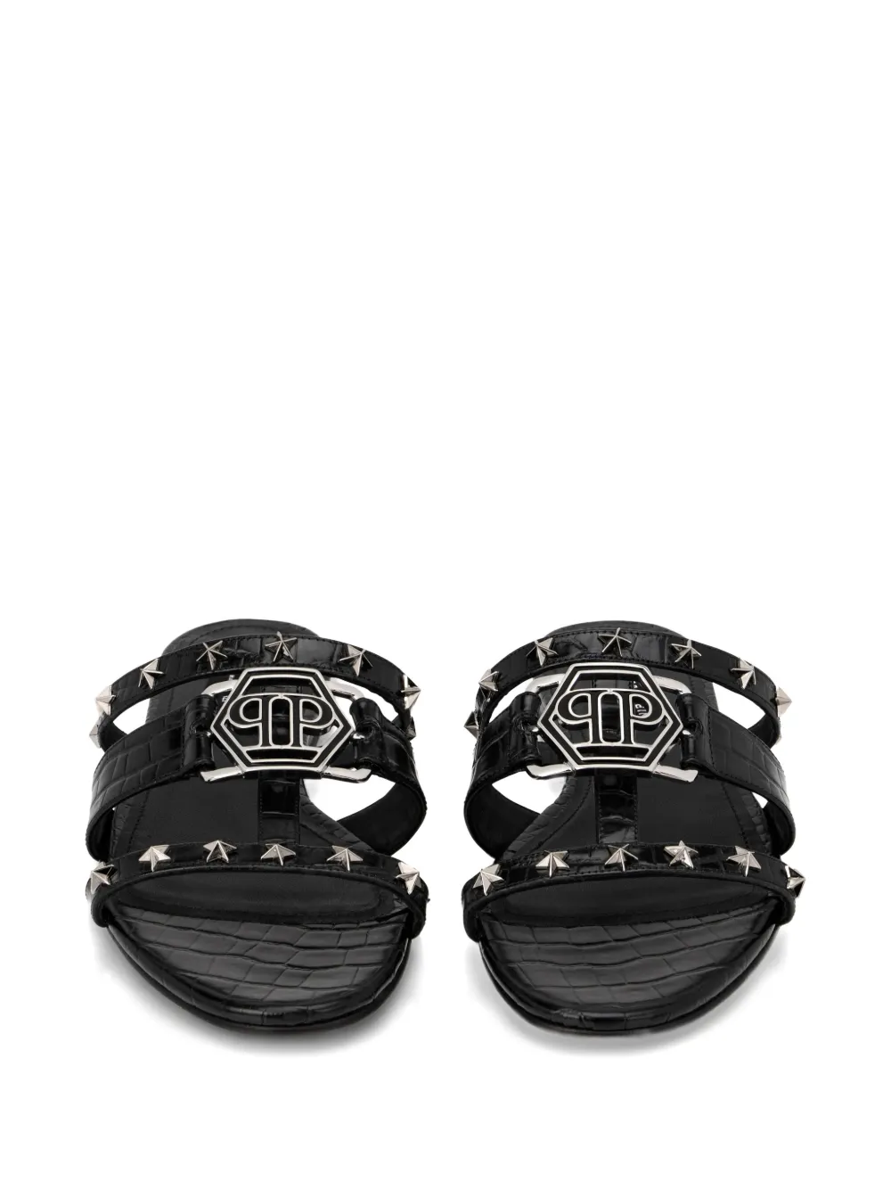 Philipp Plein Cocco stars sandals Zwart
