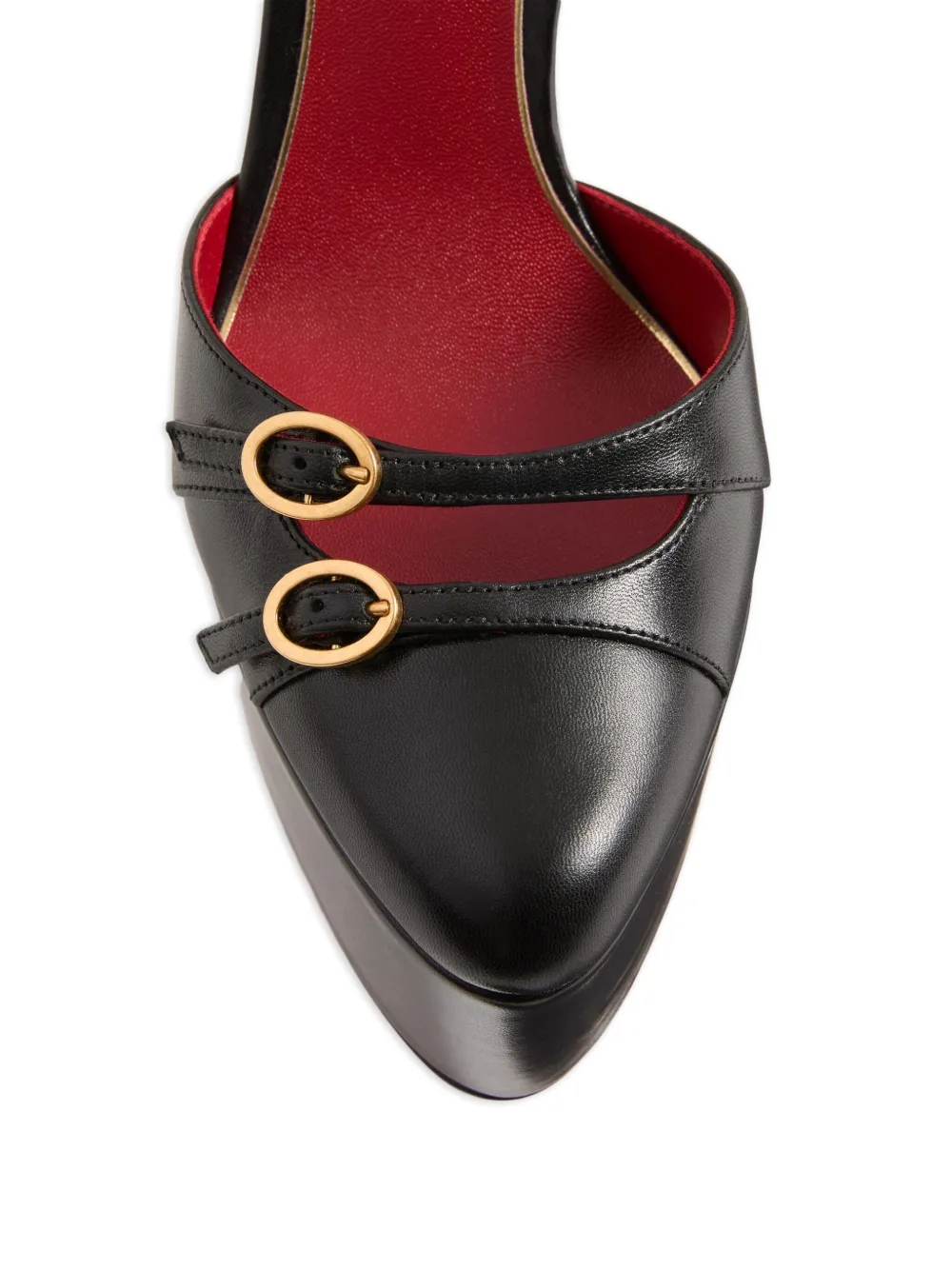 Valentino Garavani 145 mm Crasher pumps met plateauzool en gesp Zwart