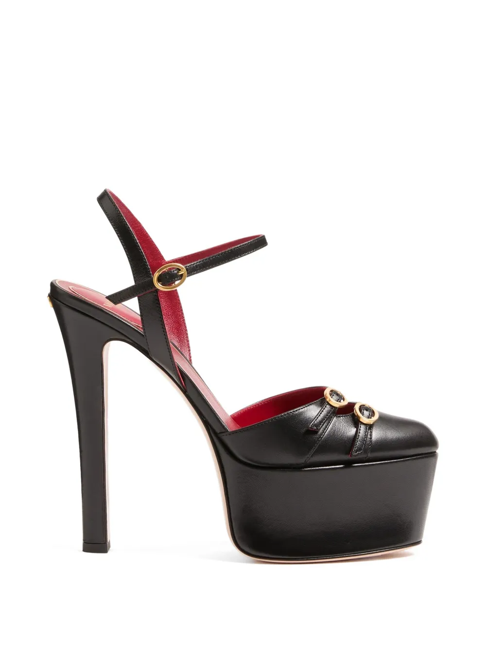 Valentino Garavani 145mm Crasher pumps met plateauzool en gesp Zwart