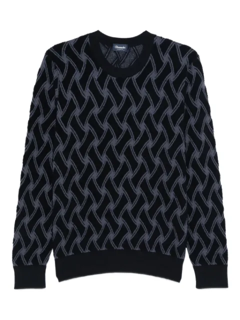 Drumohr Maglione in lana merino con motivo geometrico