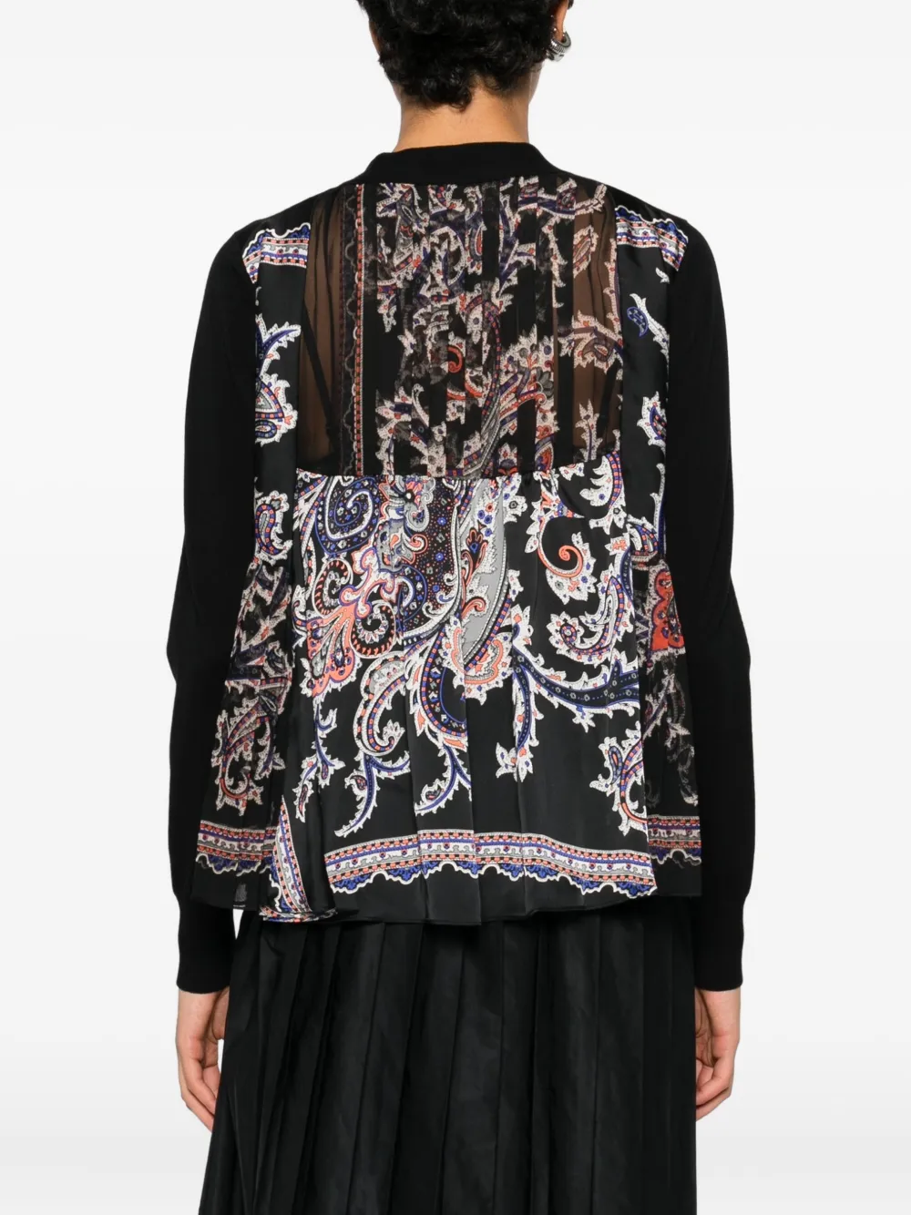 sacai Vest met paisley vlak Zwart