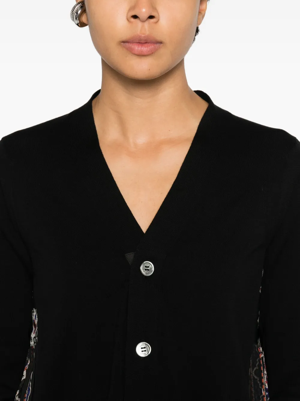 sacai Vest met paisley vlak Zwart