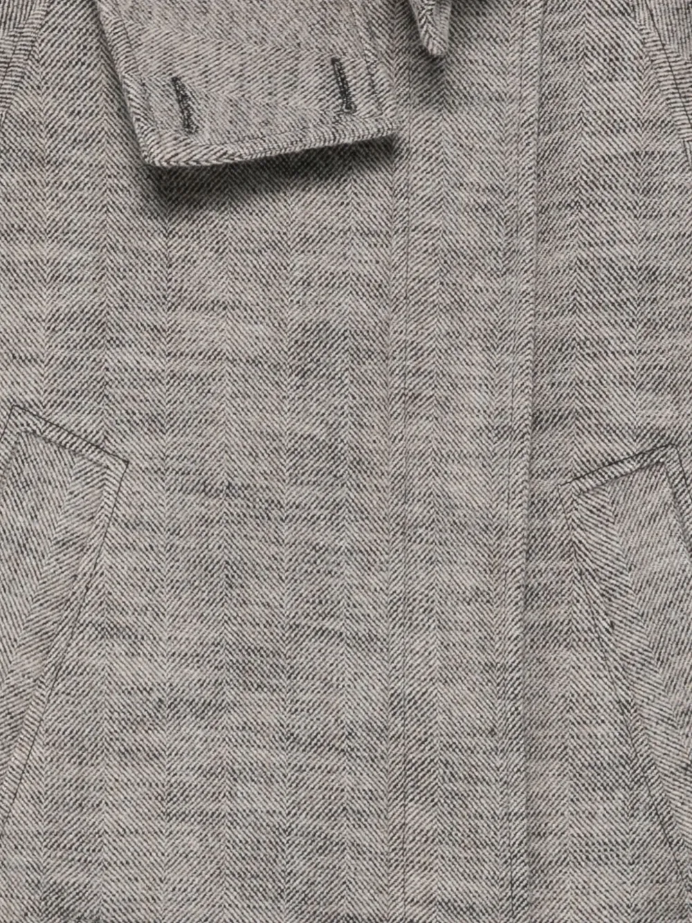 Paul Smith Belted Herringbone-pattern Jacket In Gray