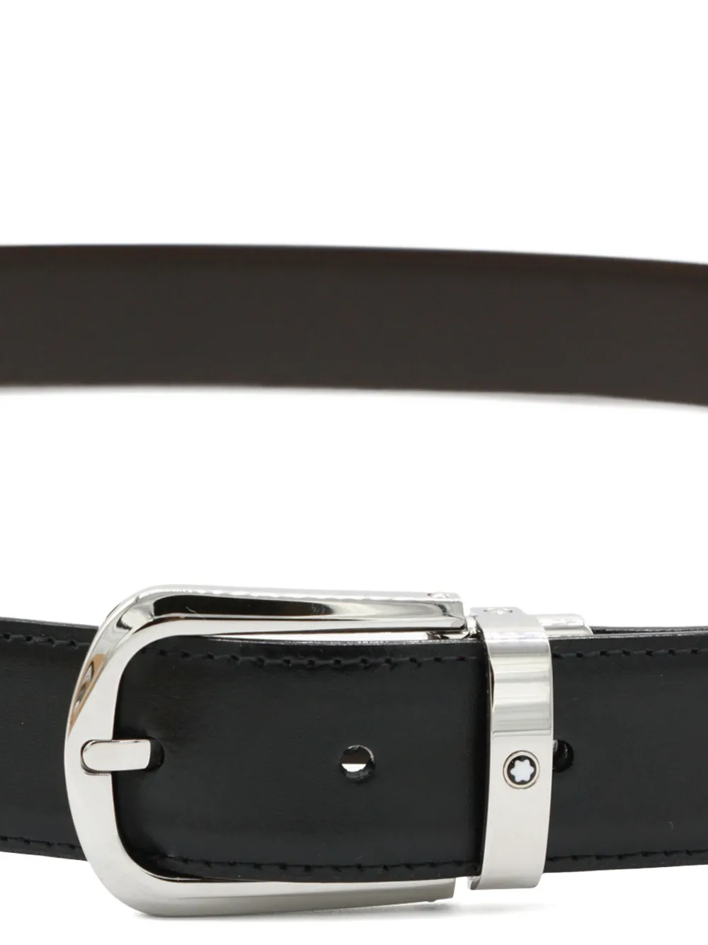 Montblanc Horseshoe reversible leather belt - Zwart