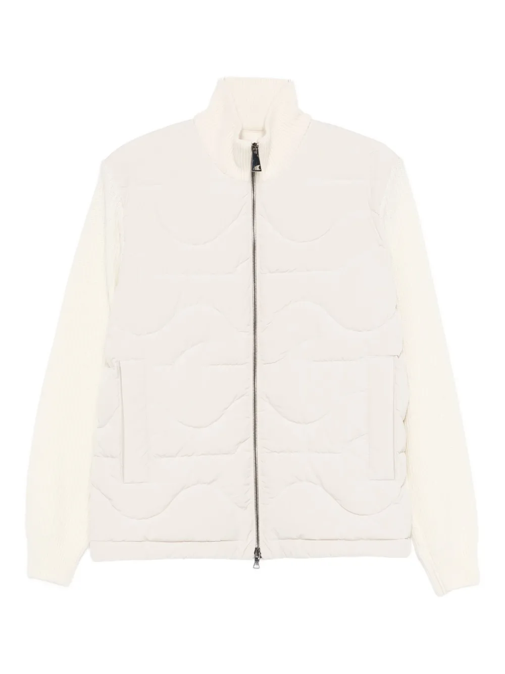 Paul & Shark Quilted Zip Cardigan In Neutral