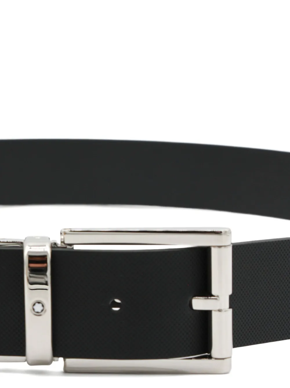 Montblanc rectangular-buckle leather belt - Zwart