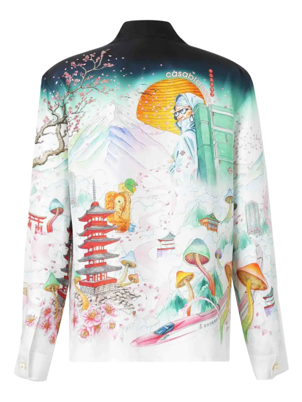 Casablanca printed silk shirt - Wit