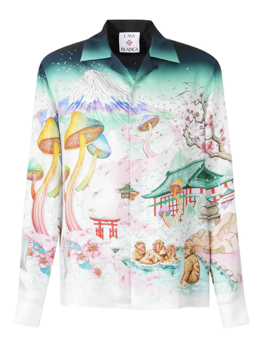 Casablanca printed silk shirt - Bianco