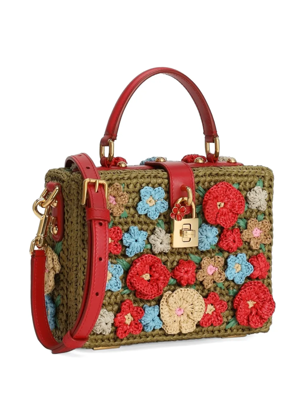 Dolce & Gabbana Dolce Box Raffia Crochet Handbag | Green | FARFETCH