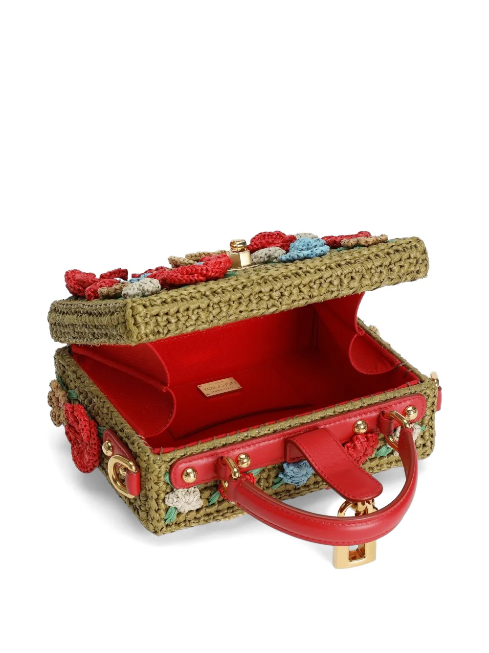 Dolce & Gabbana Dolce Box handtas van gehaakte raffia Groen