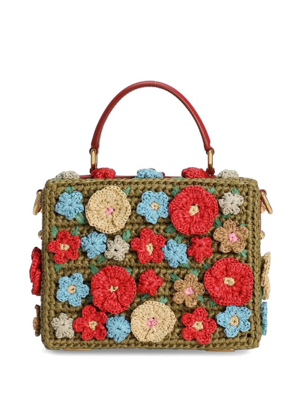 Dolce & Gabbana Dolce Box handtas van gehaakte raffia Groen