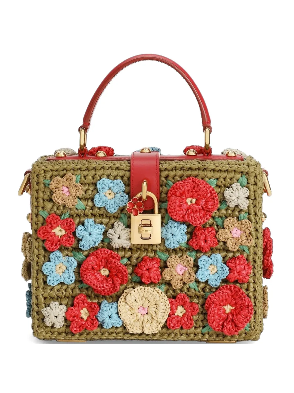 Dolce & Gabbana Dolce Box raffia crochet handbag - Verde