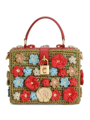 Dolce & Gabbana Dolce Box Handbag In Raffia | Orange | FARFETCH