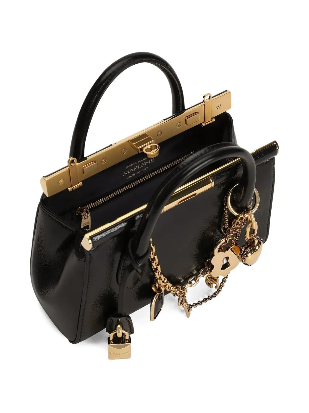 Dolce & Gabbana Mini Charm-detail Tote Bag In Black