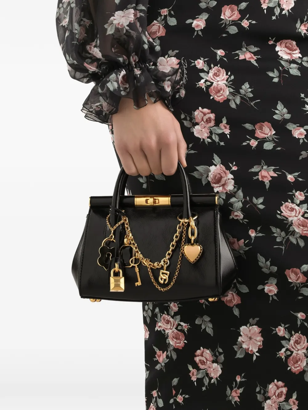 Dolce & Gabbana mini charm-detail tote bag - Zwart