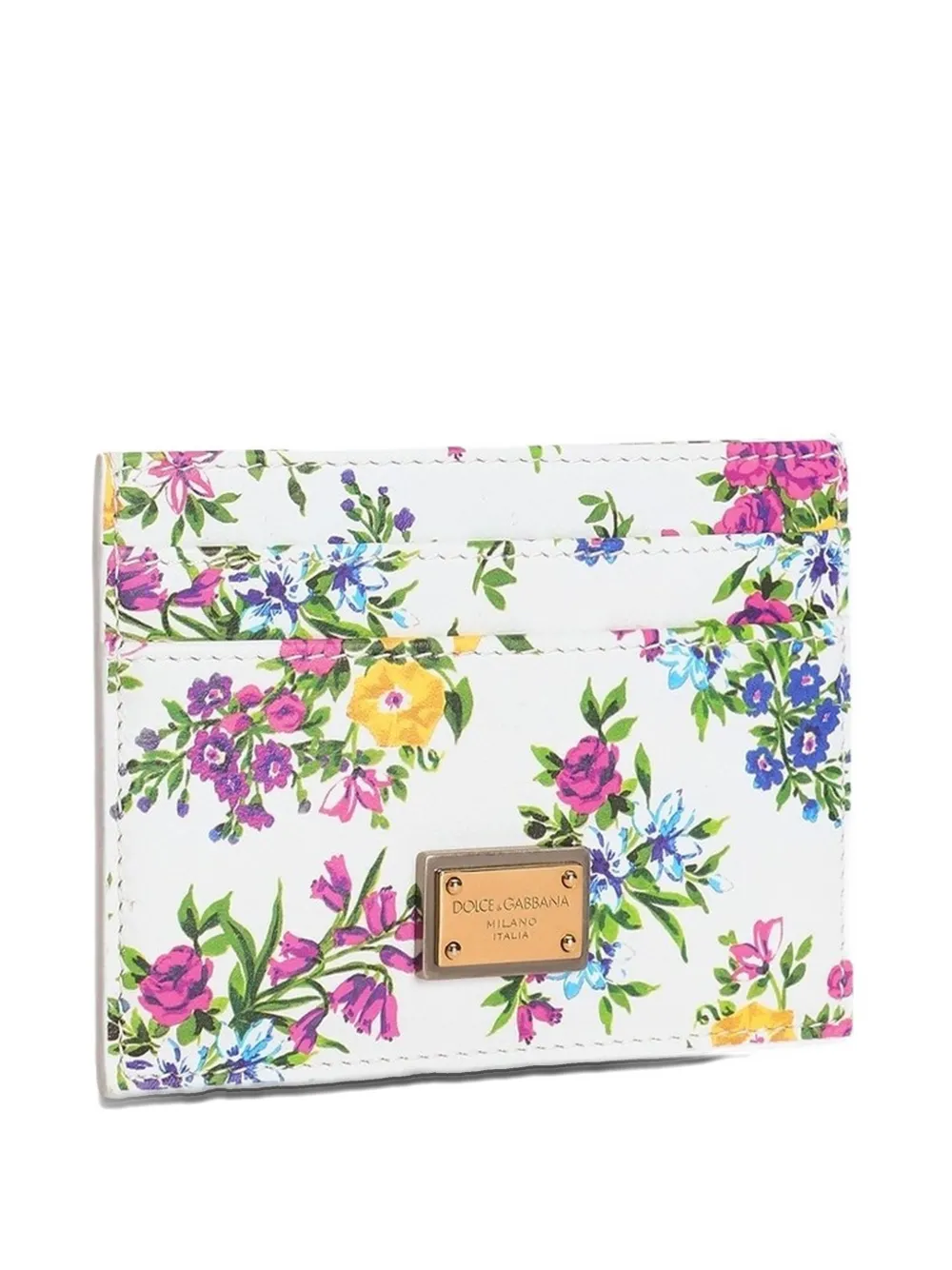 printed calfskin card holder