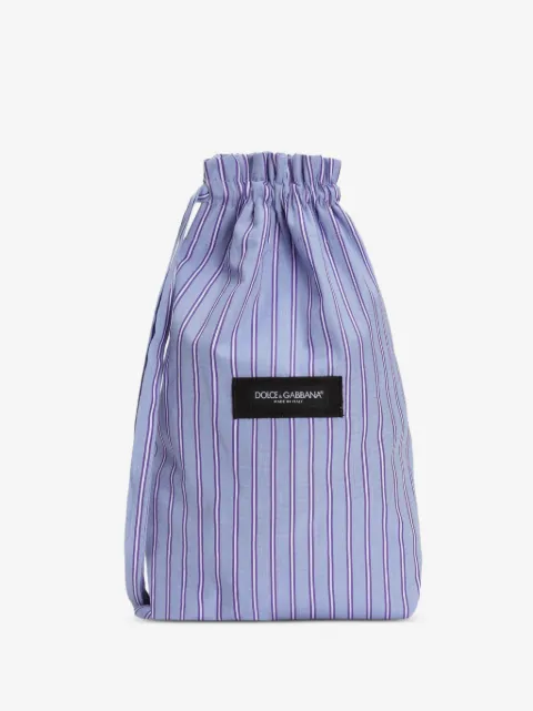 Dolce & Gabbana striped drawstring shoulder bag