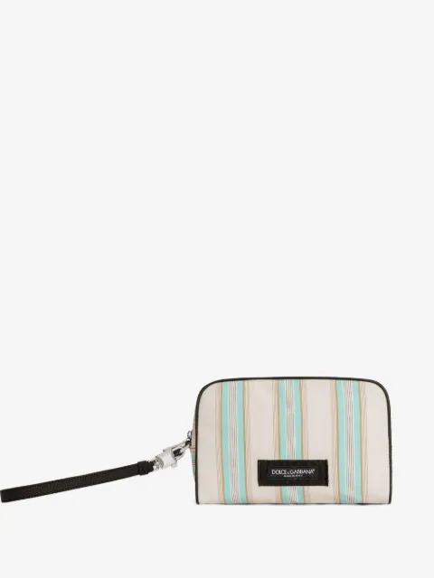 Dolce & Gabbana striped poplin handbag