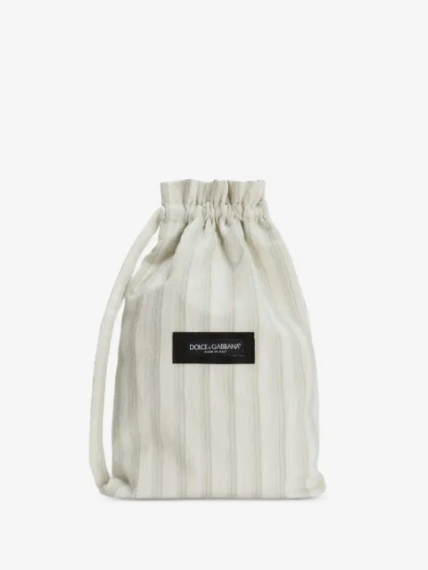 Dolce & Gabbana striped drawstring shoulder bag