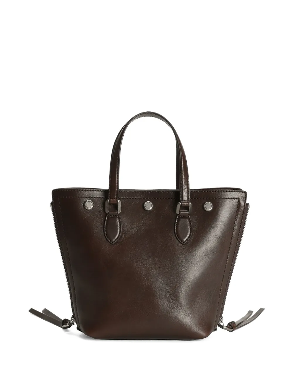 Dolce & Gabbana Atene stud-detail zip shoulder bag - Bruin