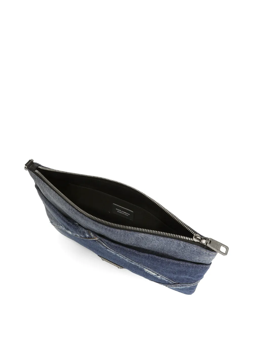 Dolce & Gabbana Denim clutch met logoplakkaat Blauw