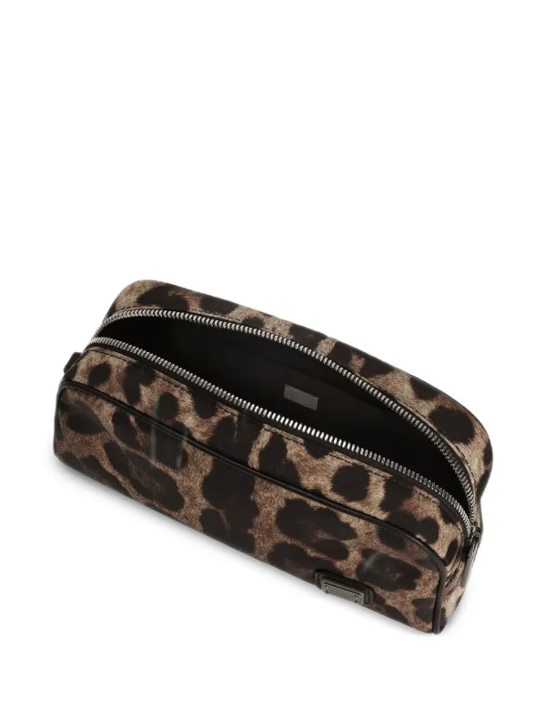 DOLCE&GABBANA ヒョウ柄ポーチ 保存袋付き Dolce & Gabbana leopard-print Wash Bag | Brown | FARFETCH