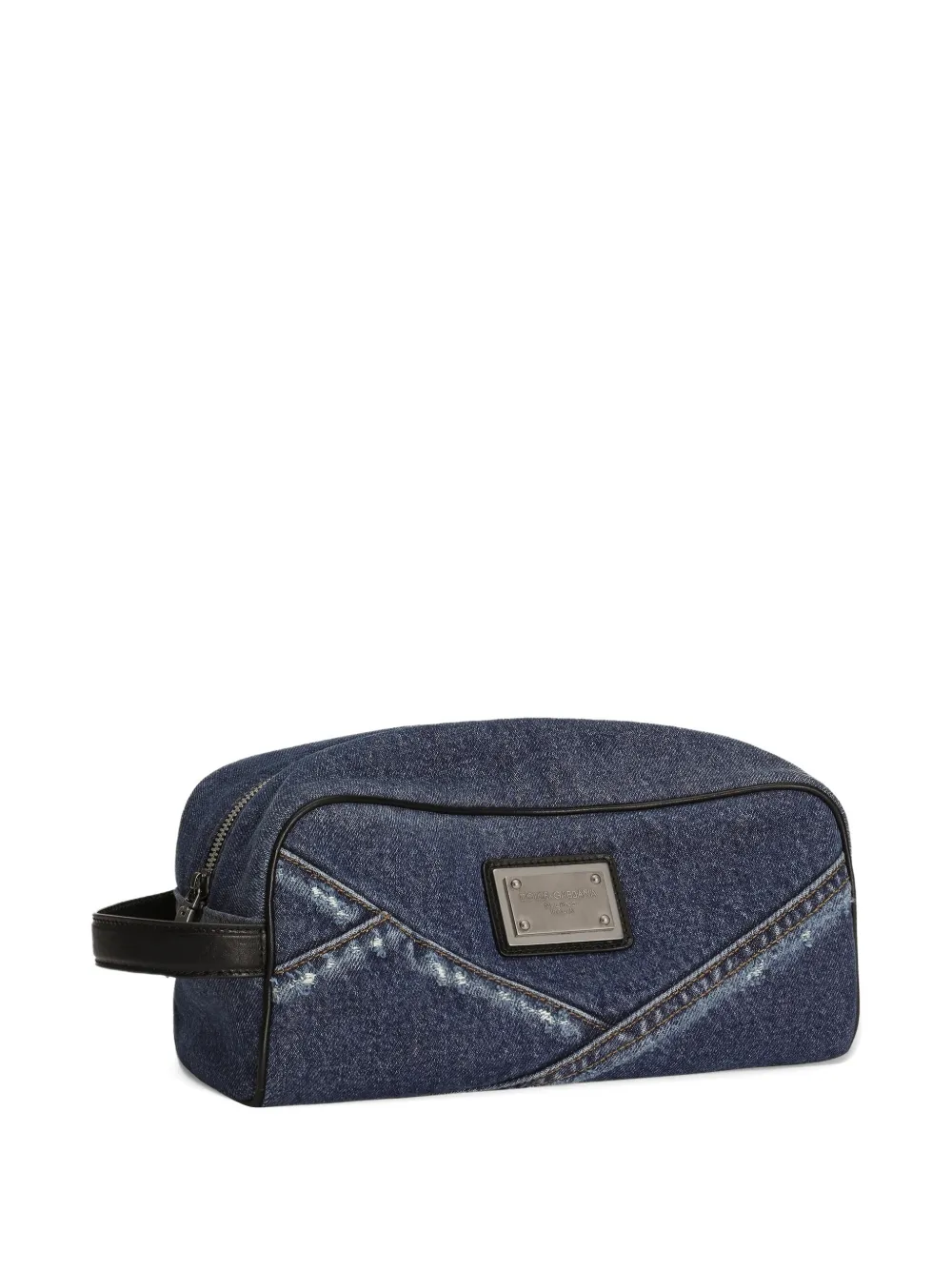Dolce & Gabbana Denim toilettas met logoplakkaat Blauw