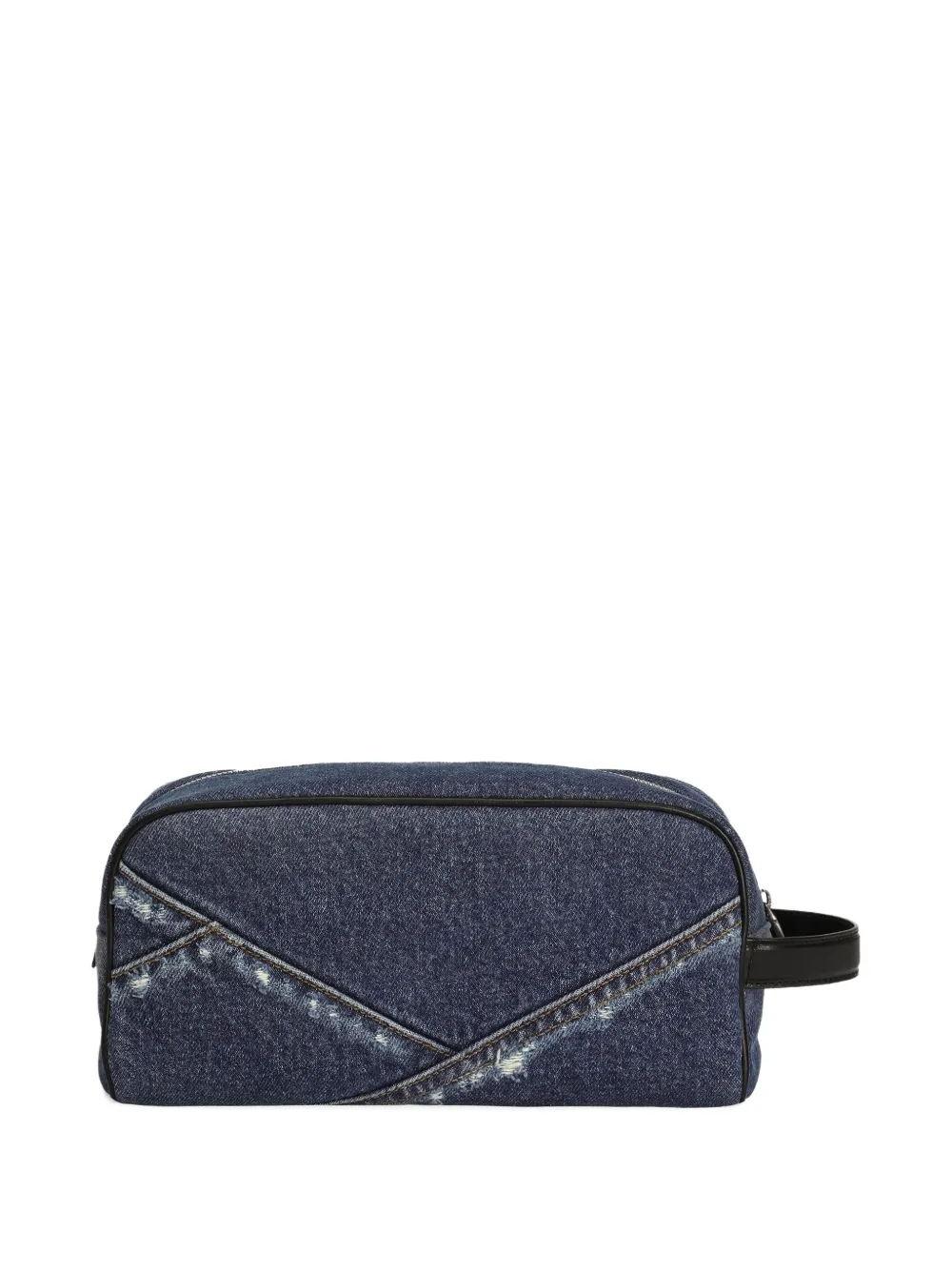 Dolce & Gabbana logo-plaque denim wash bag - Blauw