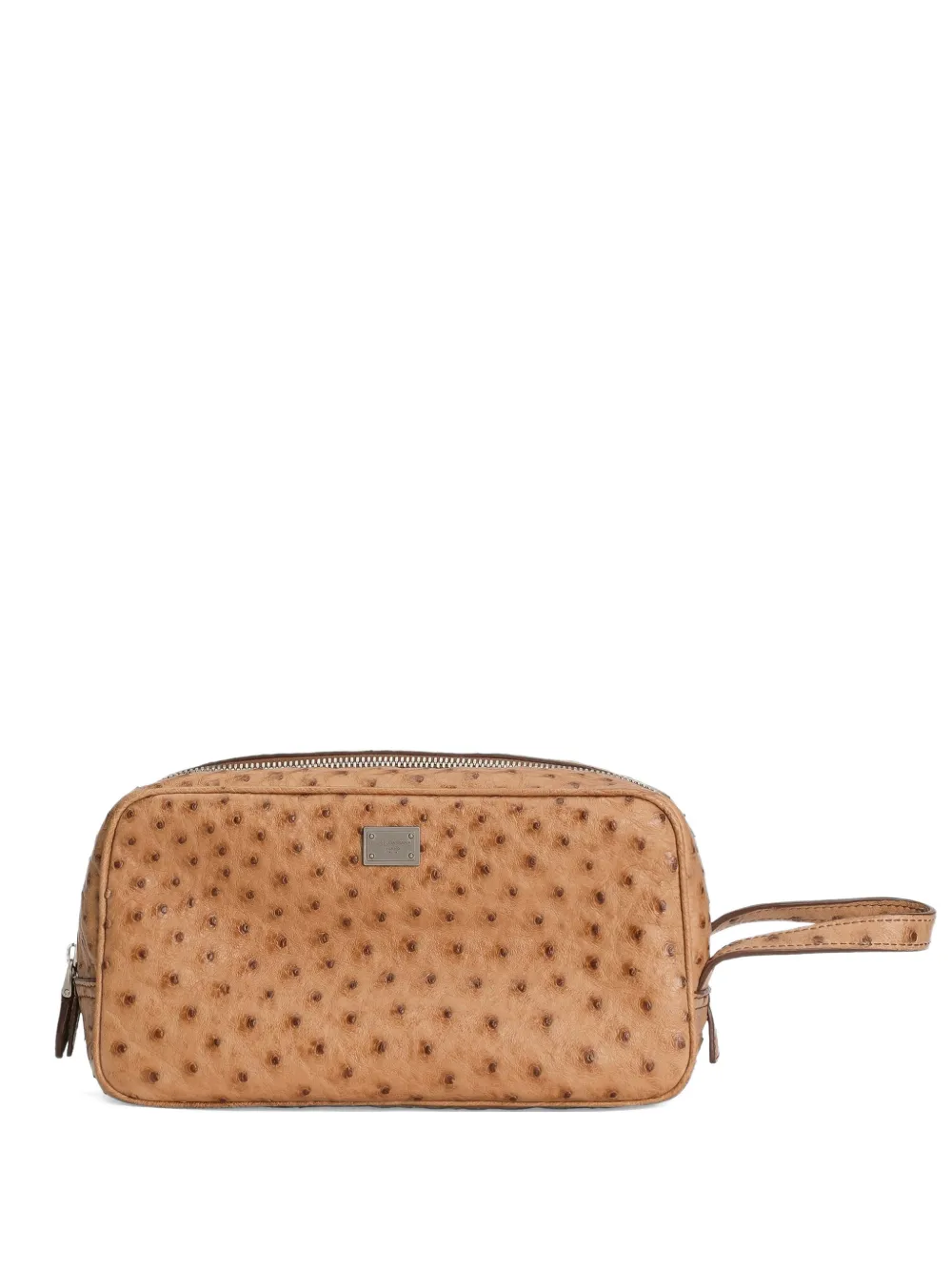 Dolce & Gabbana ostrich-skin clutch bag - Marrone