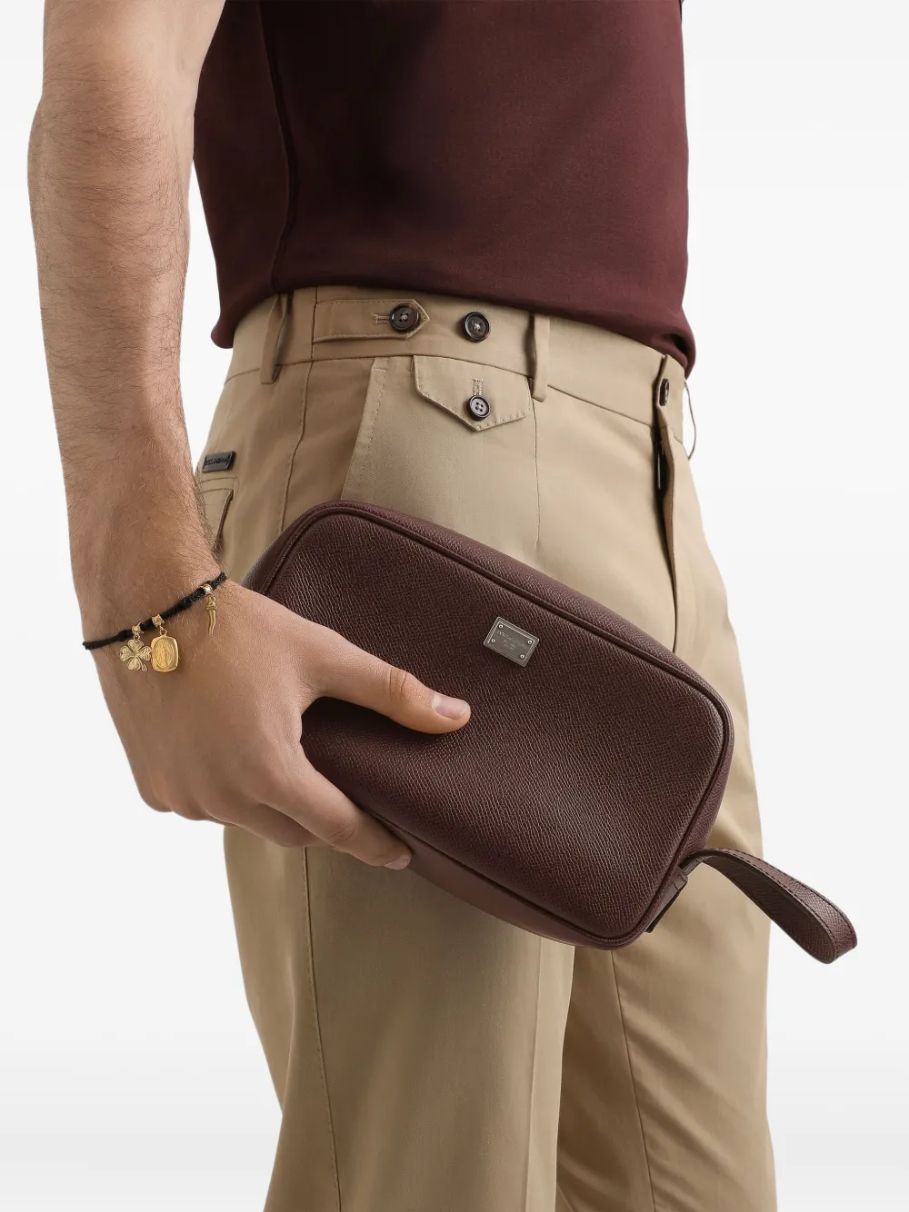 Dolce & Gabbana Toilettas met logoplakkaat - Rood