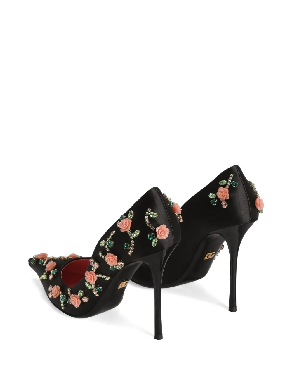 Dolce & Gabbana satin pumps with embellishment Zwart