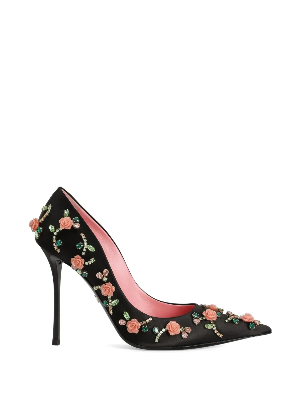 Dolce & Gabbana satin pumps with embellishment Zwart