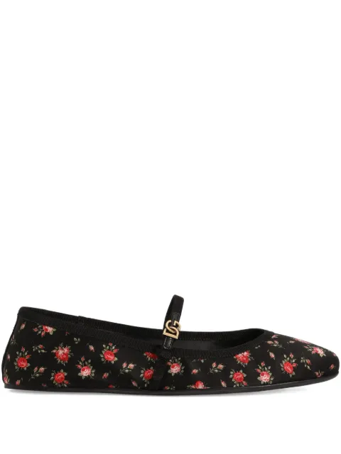Dolce & Gabbana flats con tira floral