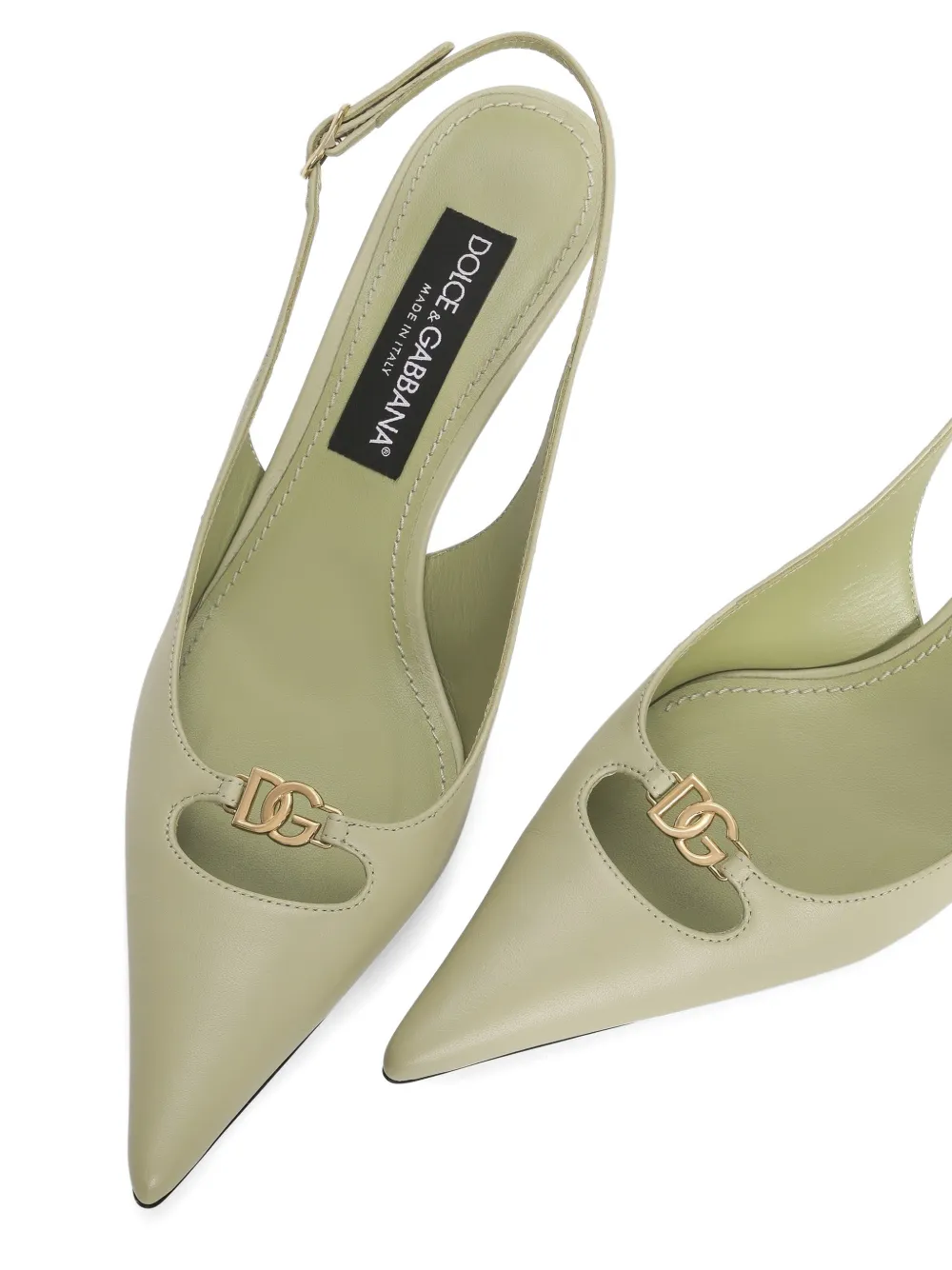 Dolce & Gabbana Lollo slingbacks van zijde-nappaleer Groen