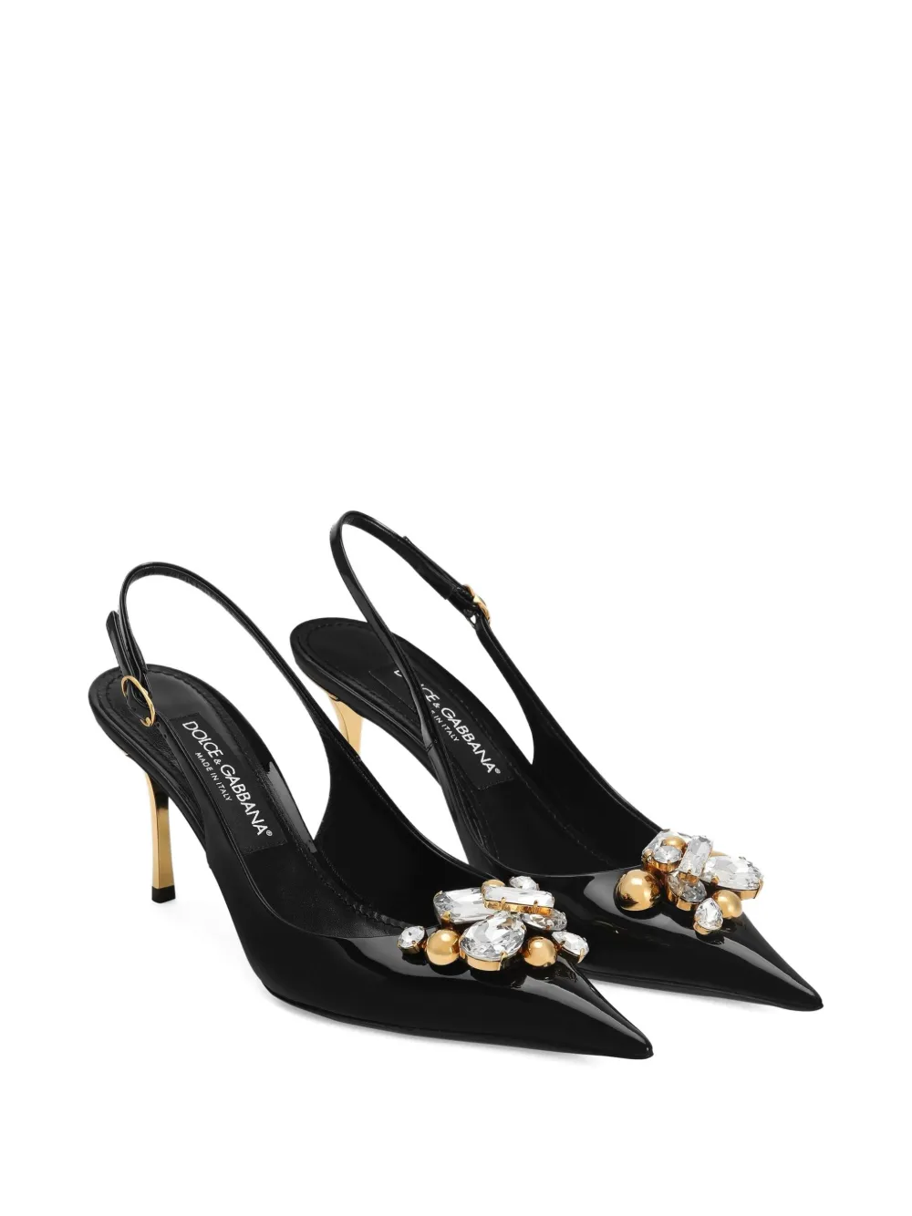 Dolce & Gabbana 75 mm pumps verfraaid met kristallen Zwart