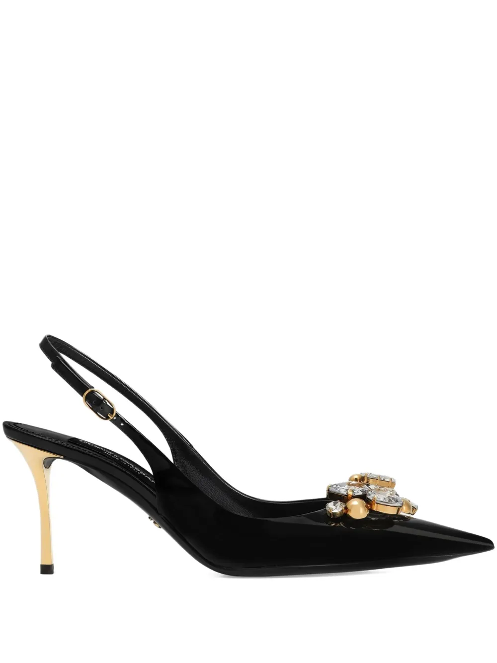 Dolce & Gabbana 75 mm pumps verfraaid met kristallen Zwart