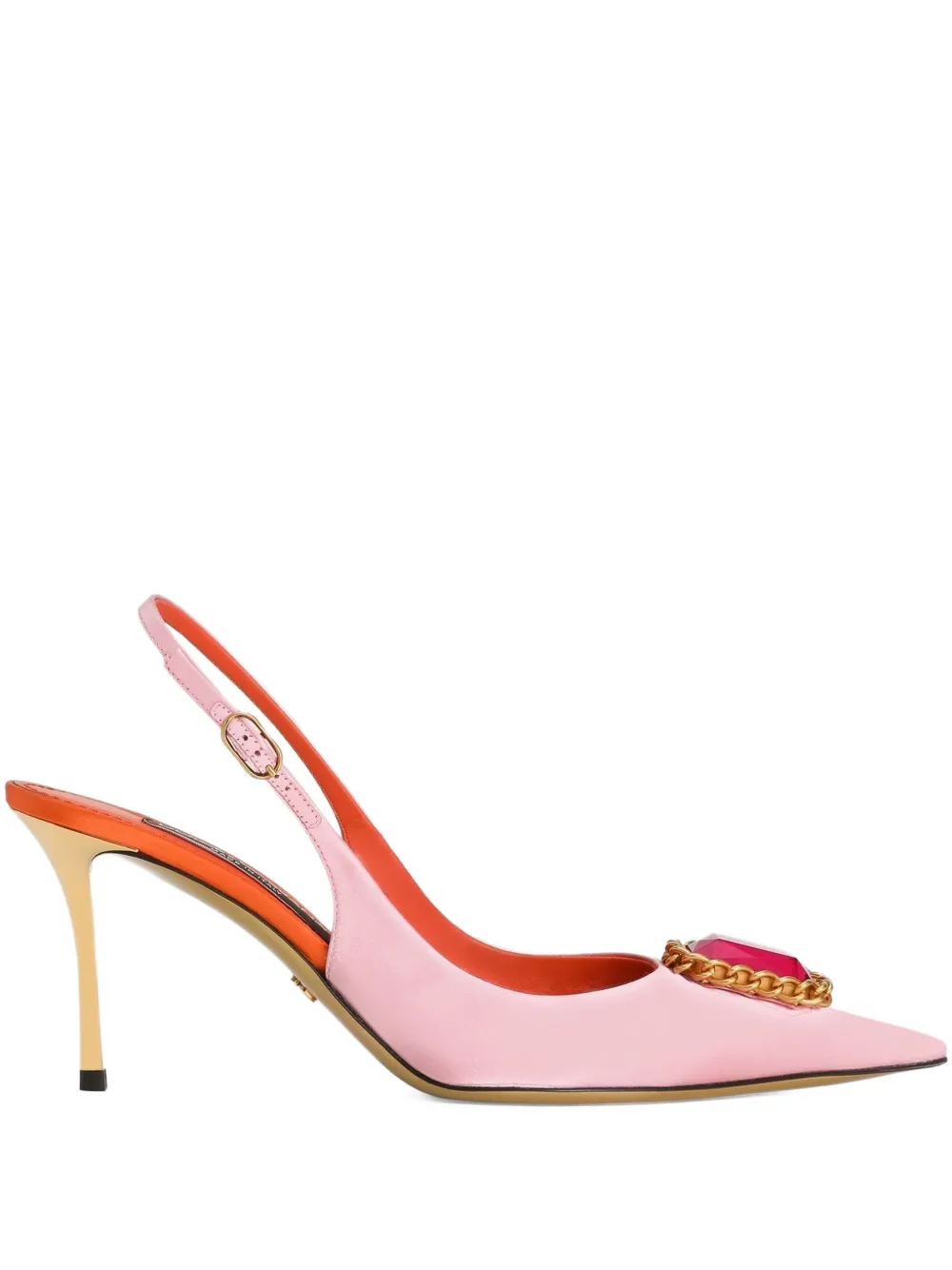 Dolce & Gabbana 75mm satin jewel pumps - Pink