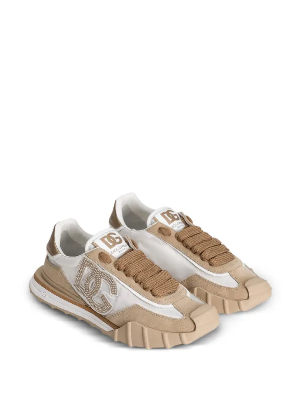 Dolce & Gabbana DG Rhinestone Logo Sneakers | White | FARFETCH