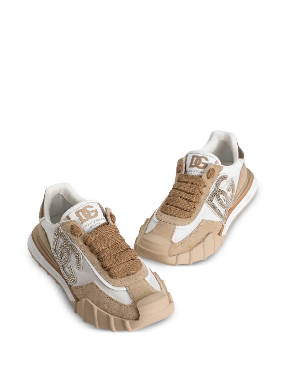 Dolce & Gabbana DG sneakers met logo van stras Bruin