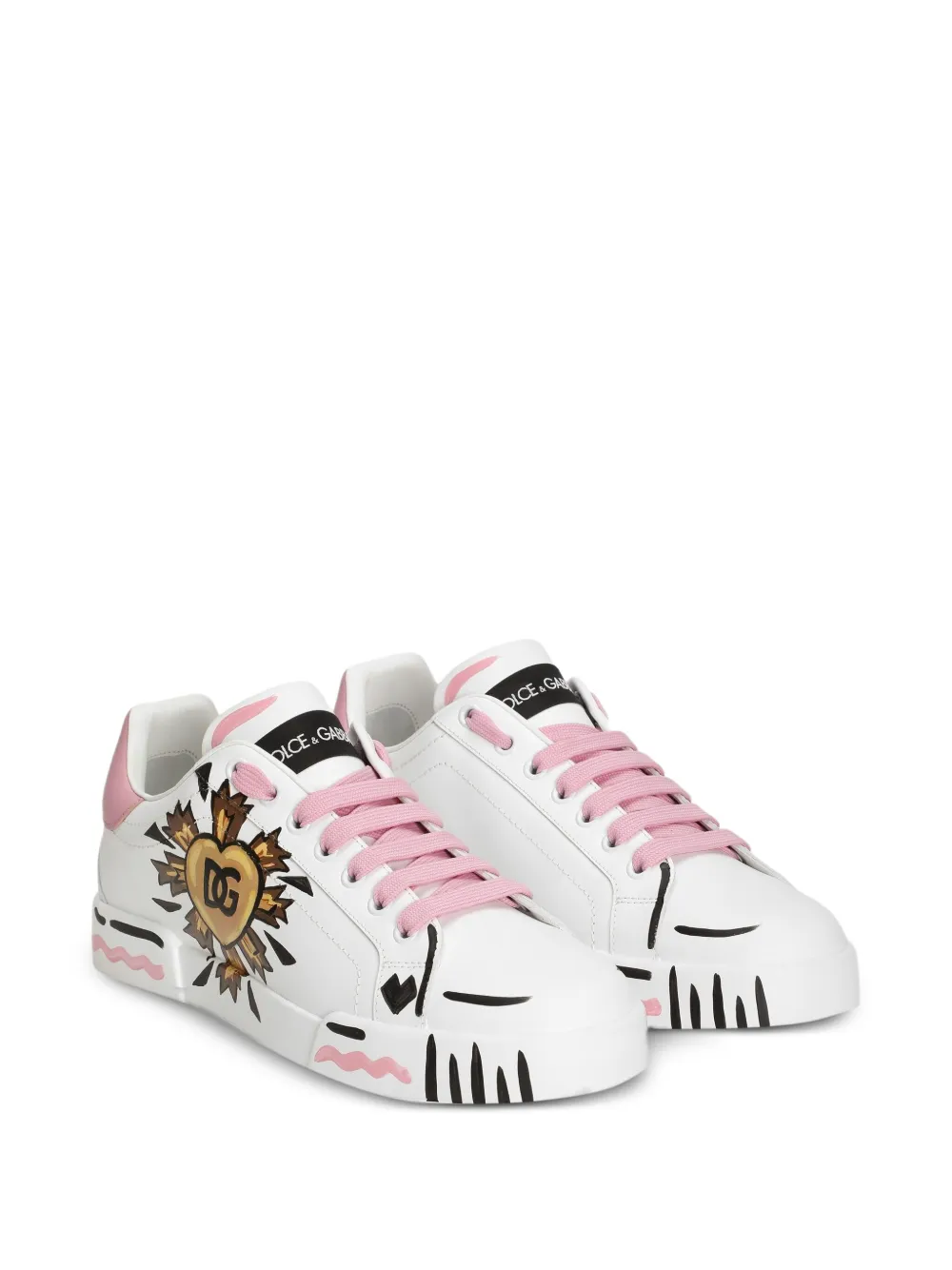 Dolce & Gabbana Portofino Light Strobel Nappa Calfskin Sneakers In Multi