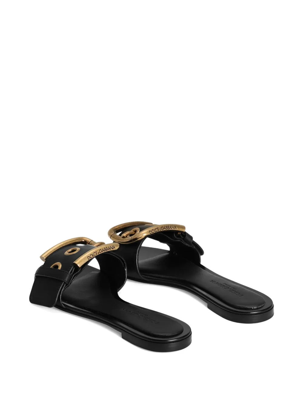 Dolce & Gabbana buckle-detail flat sandals Zwart