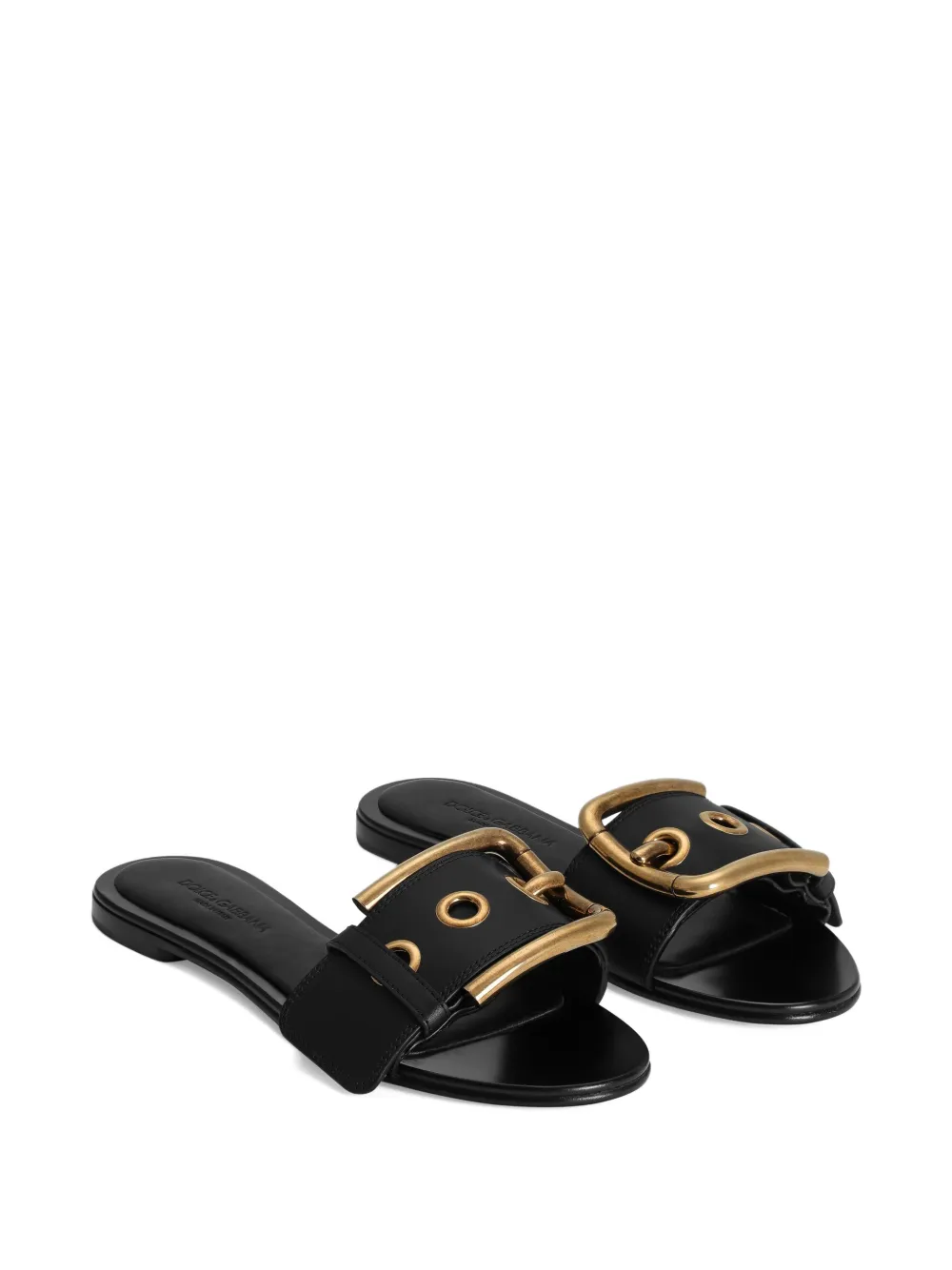 Dolce & Gabbana buckle-detail flat sandals Zwart
