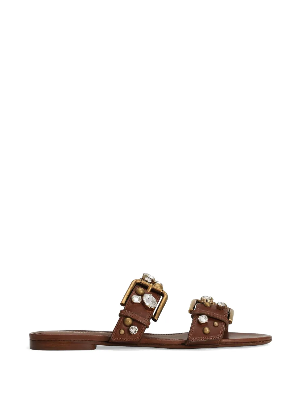 Dolce & Gabbana cowhide embellished flat slippers Bruin