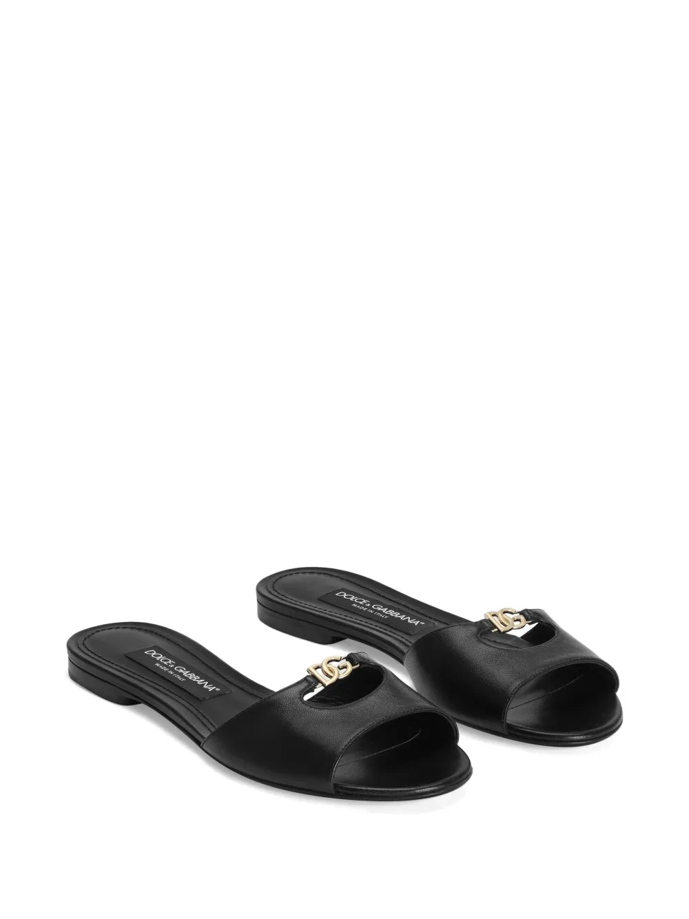 Dolce & Gabbana Slippers van nappaleer Zwart