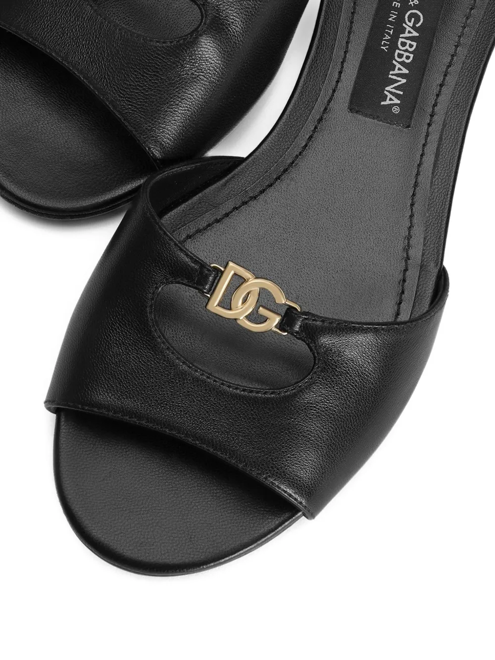 Dolce & Gabbana Slippers van nappaleer Zwart
