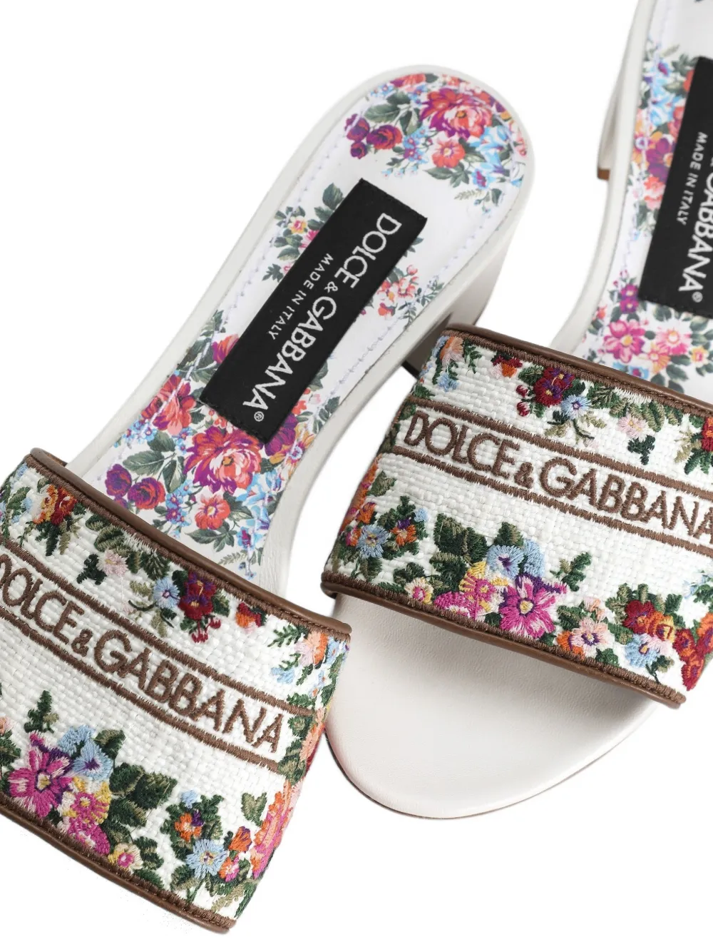 Dolce & Gabbana nappa leather mules with embroidery