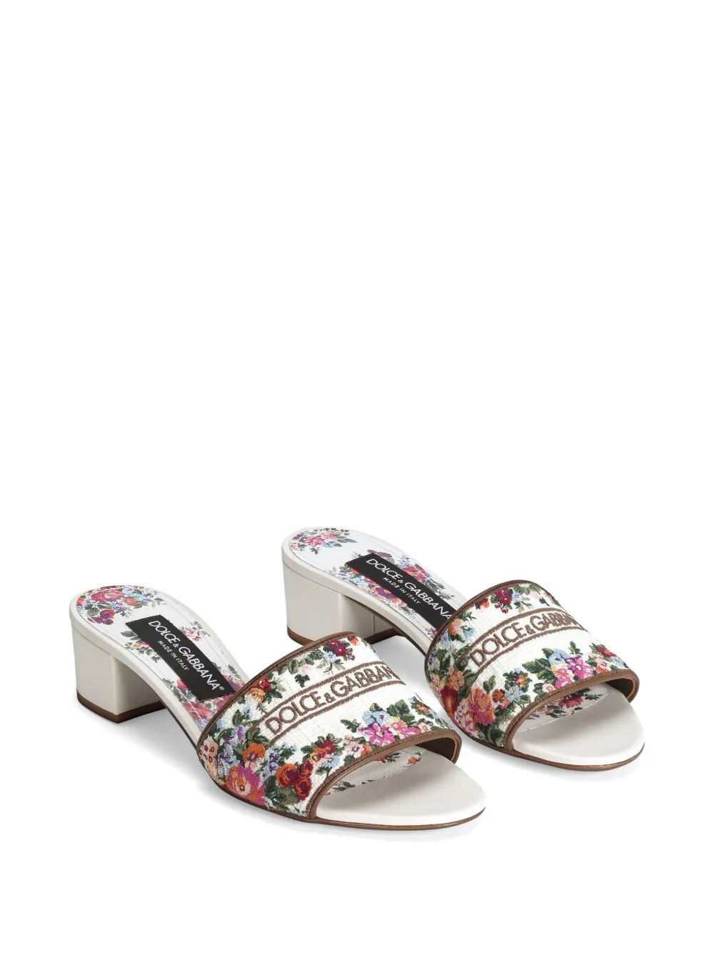 Dolce & Gabbana nappa leather mules with embroidery