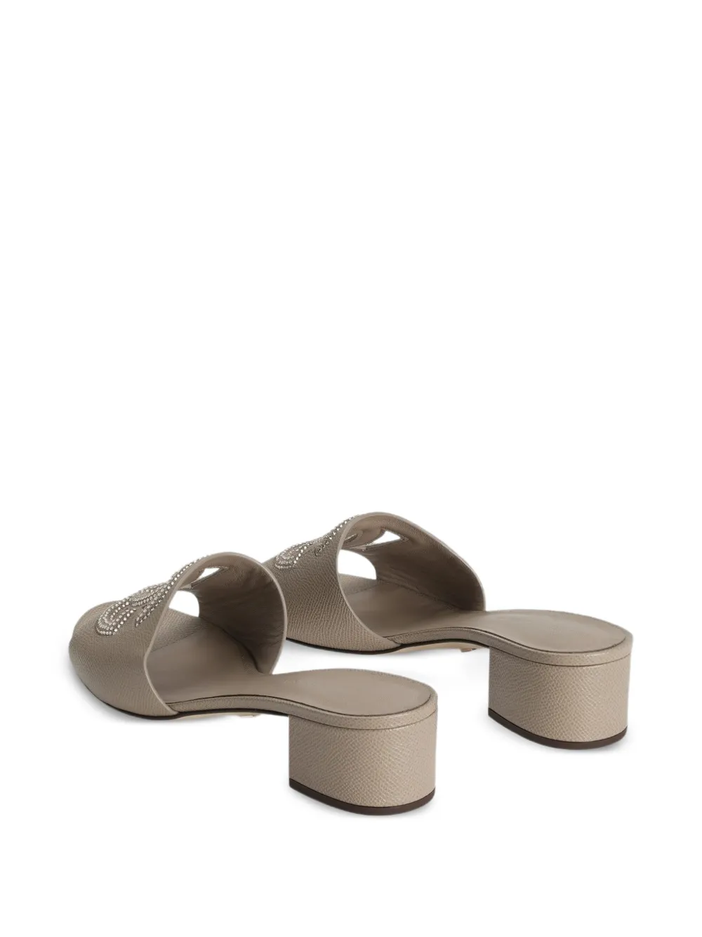 Dolce & Gabbana Dauphine suède muiltjes van kalfsleer met stras Bruin